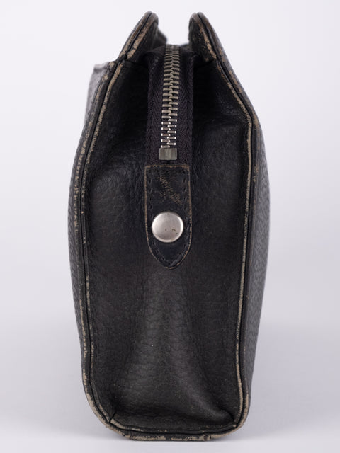 BURBERRY Vintage Black Leather Clutch Bag
