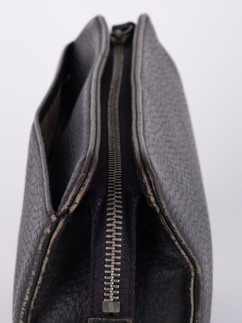 BURBERRY Vintage Black Leather Clutch Bag