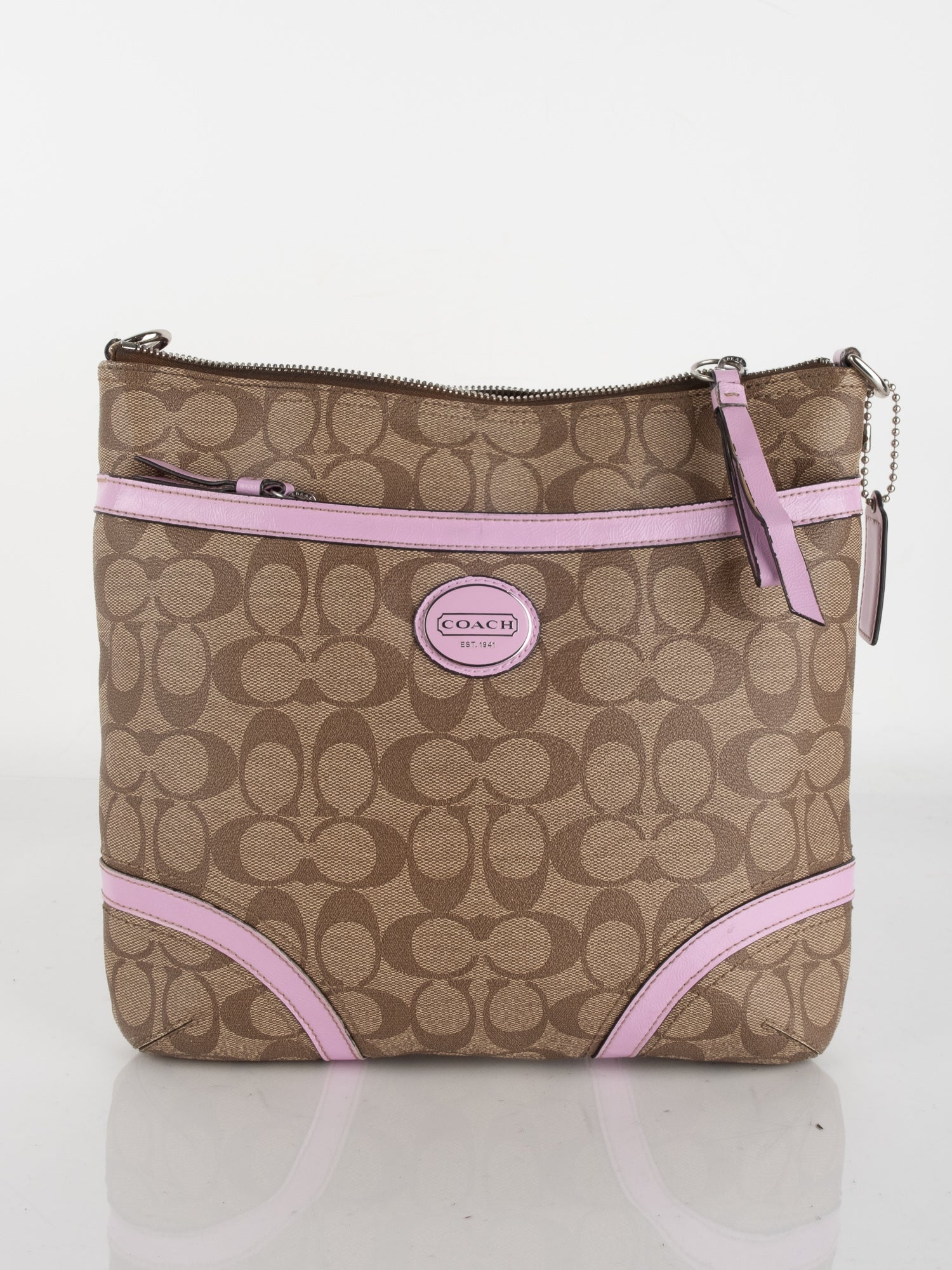 Coach Signature Brown & Pink Pouch