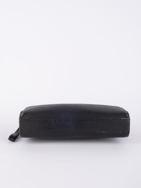 BURBERRY Vintage Black Leather Clutch Bag