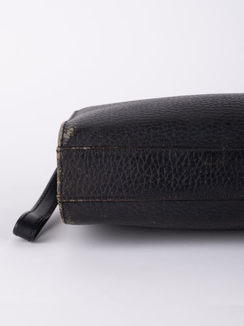 BURBERRY Vintage Black Leather Clutch Bag