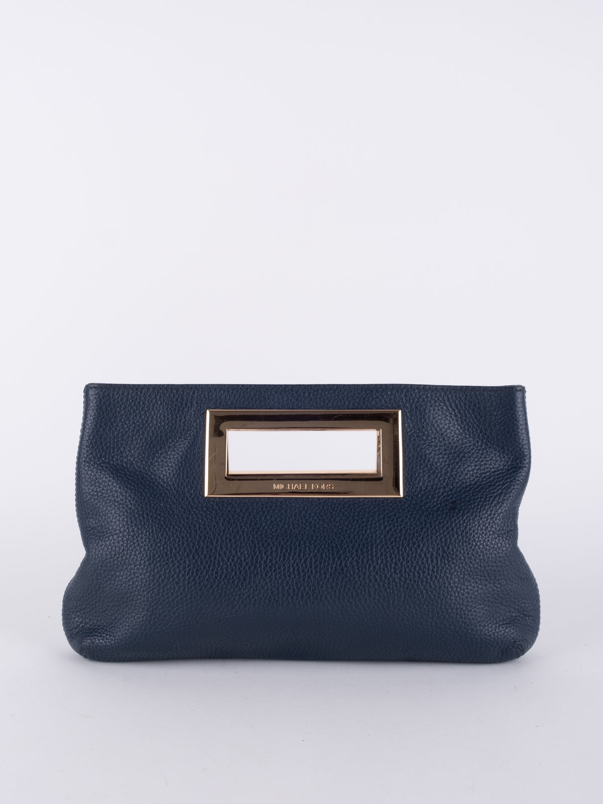 Michael Kors Navy Blue Leather Clutch Bag