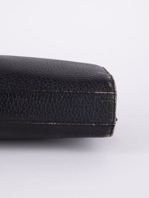 BURBERRY Vintage Black Leather Clutch Bag