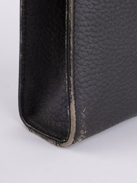 BURBERRY Vintage Black Leather Clutch Bag