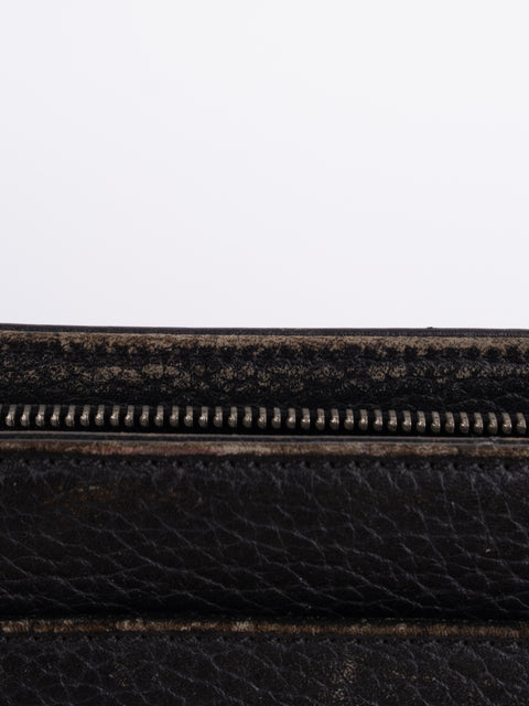 BURBERRY Vintage Black Leather Clutch Bag