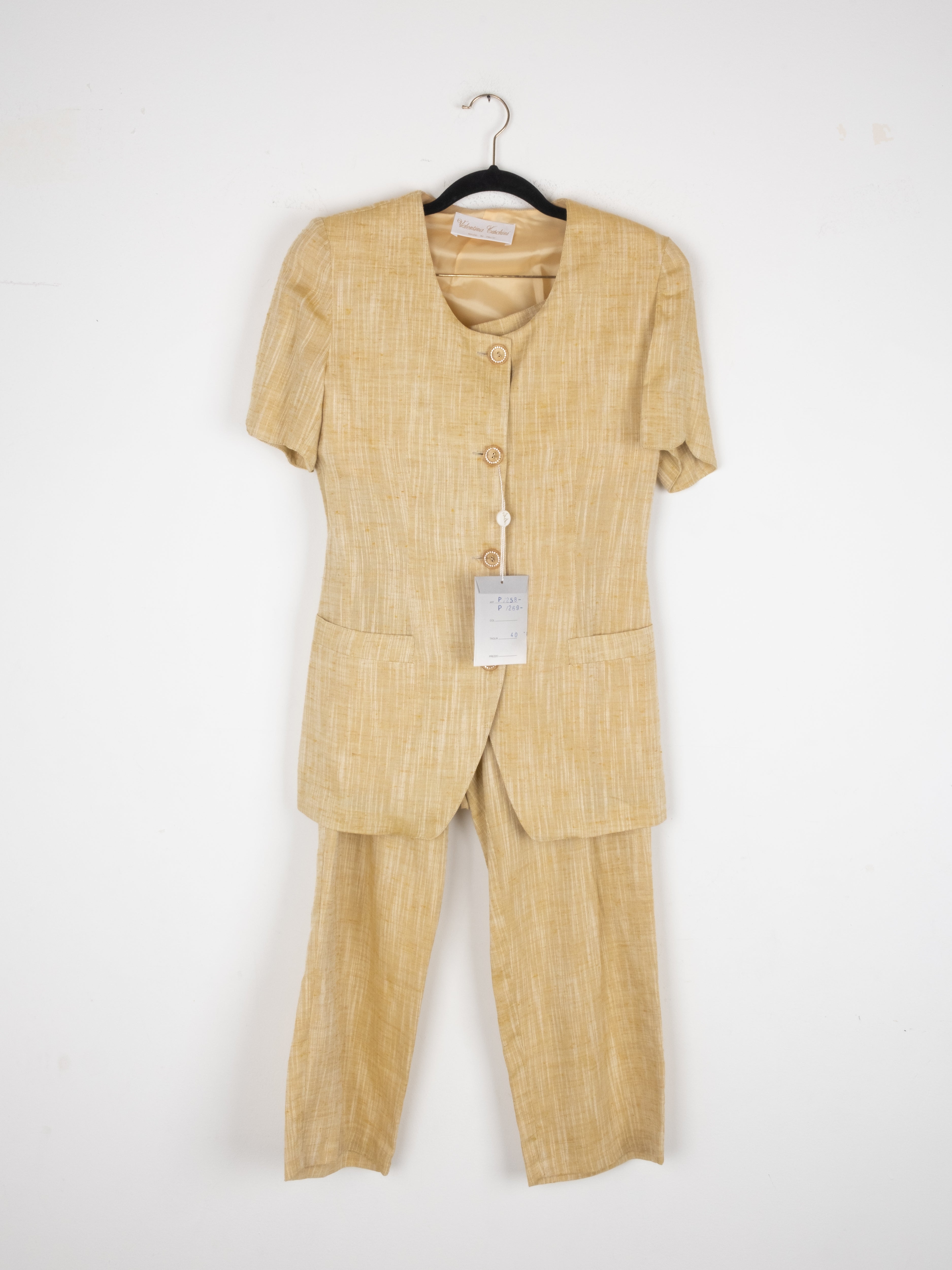 Vintage Yellow Textured Suit