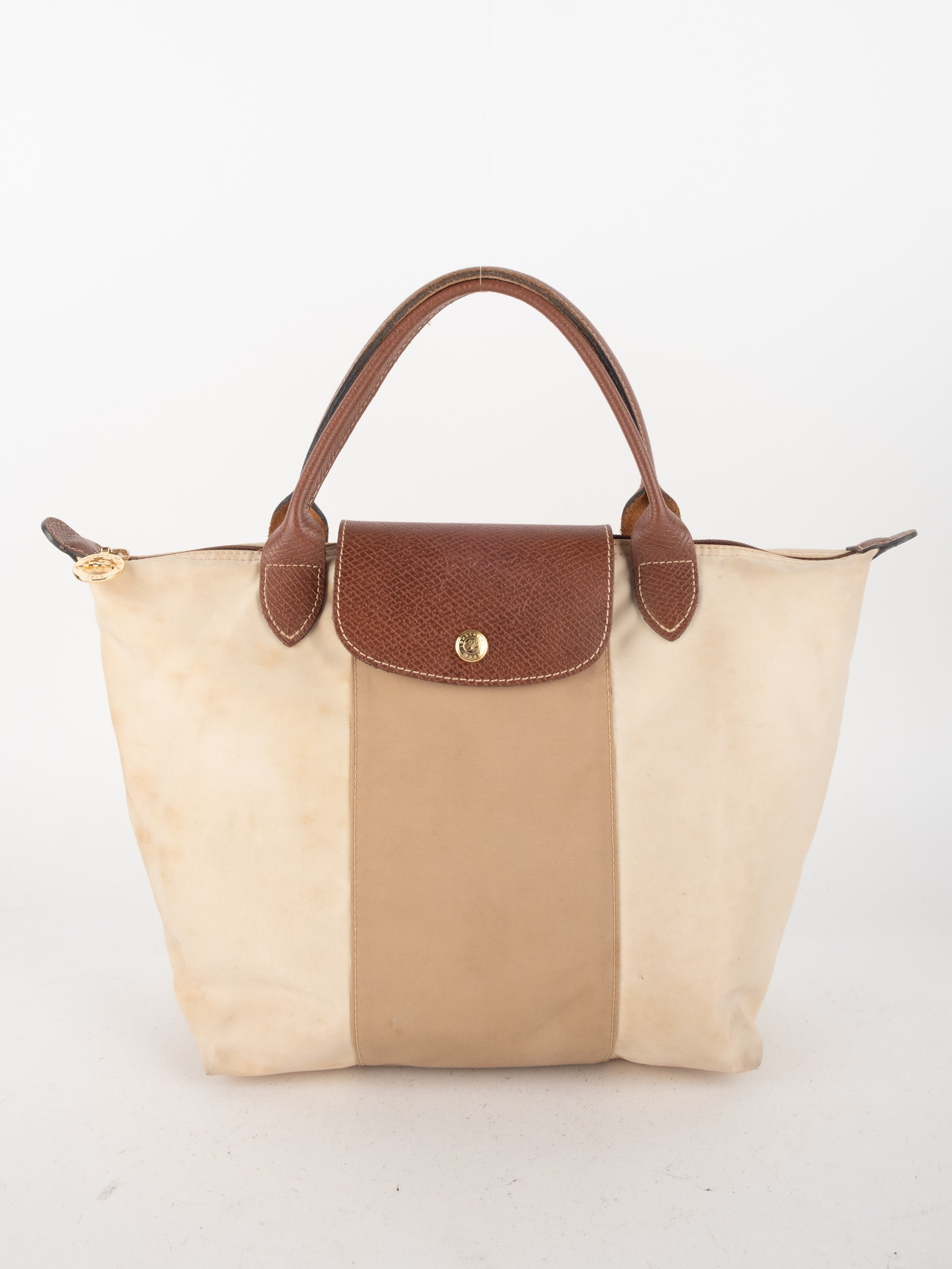 LONGCHAMP Le Pliage Tote Bag (Beige Stripe)
