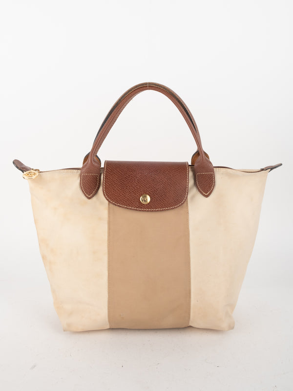 LONGCHAMP Le Pliage Tote Bag (Beige Stripe)