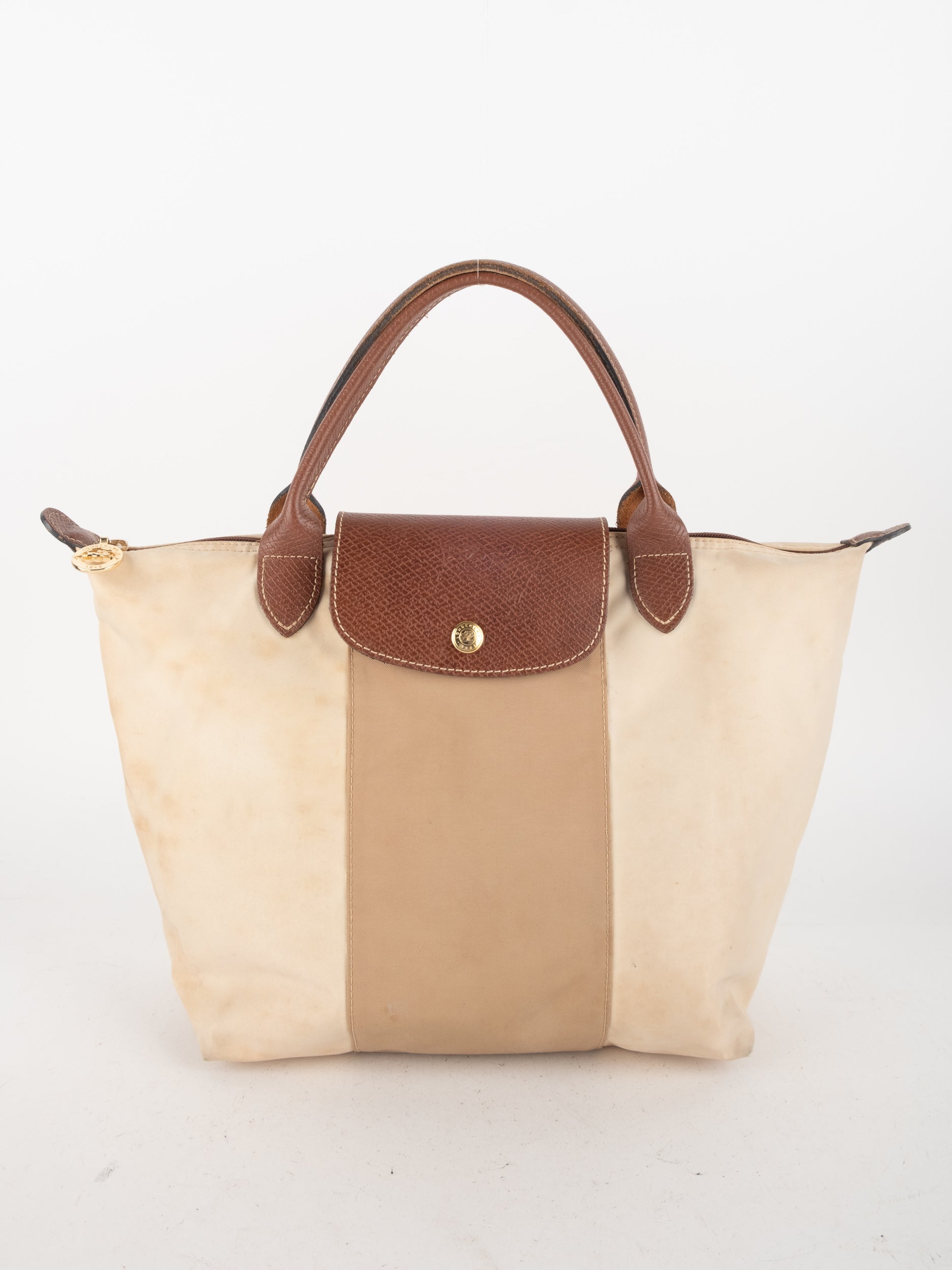 LONGCHAMP Le Pliage Tote Bag (Beige Stripe)