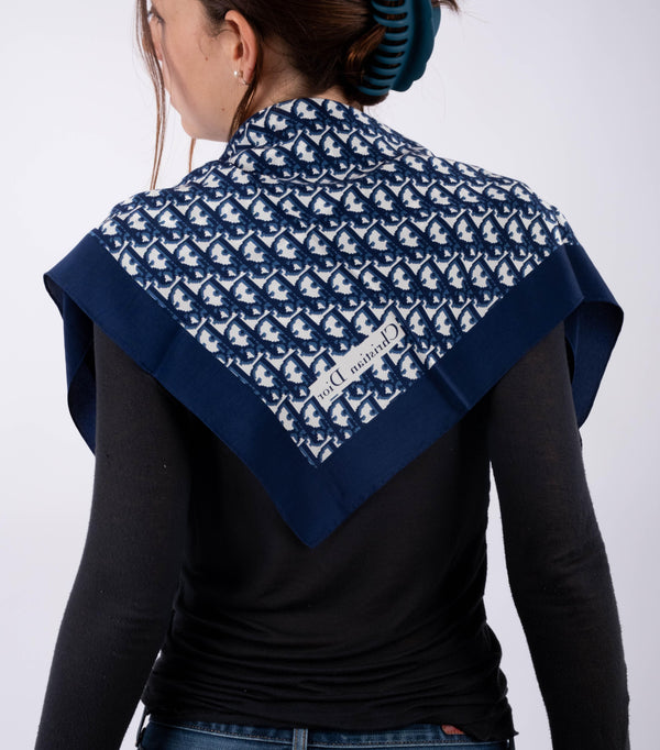 Blue Monogram Scarf נדיר במיוחד