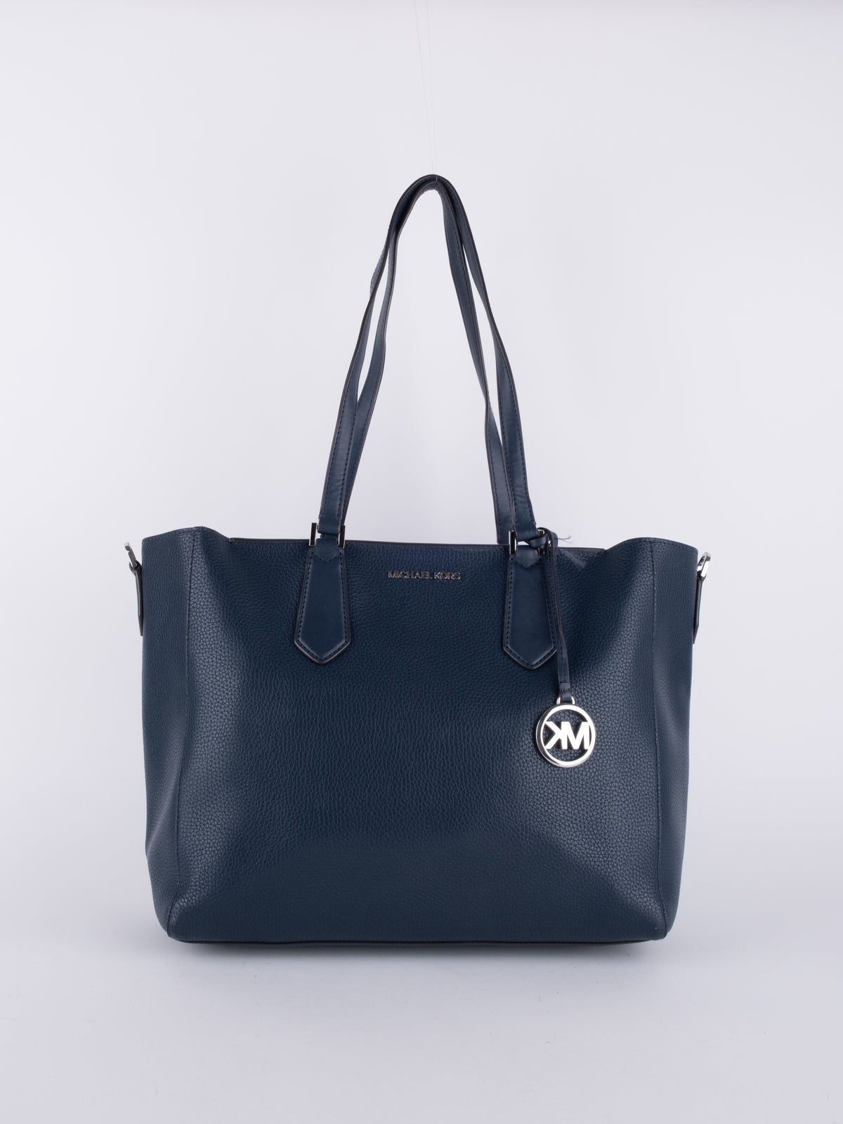 Michael Kors Navy Blue Leather Tote Bag
