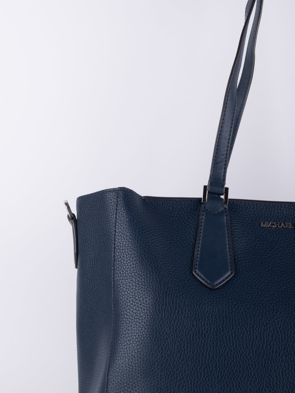 Michael Kors Navy Blue Leather Tote Bag