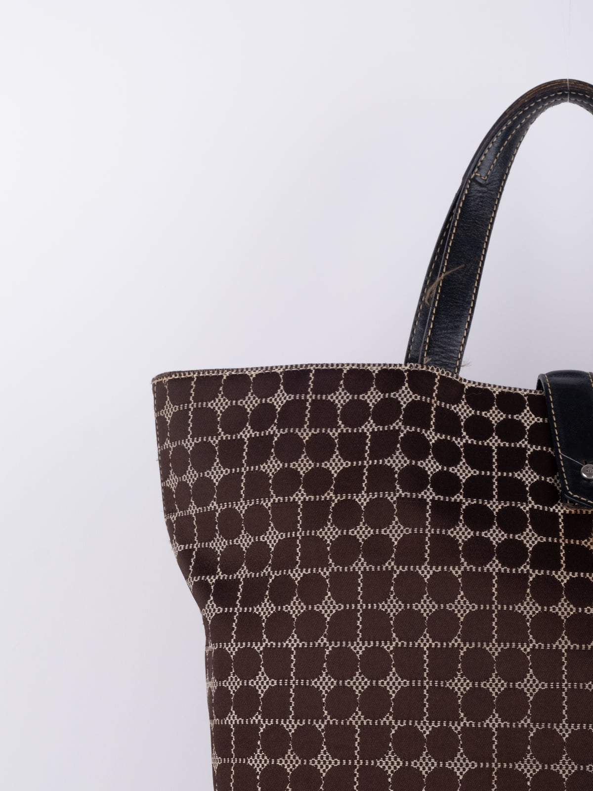 Kate Spade Vintage Brown Checkered Tote Bag