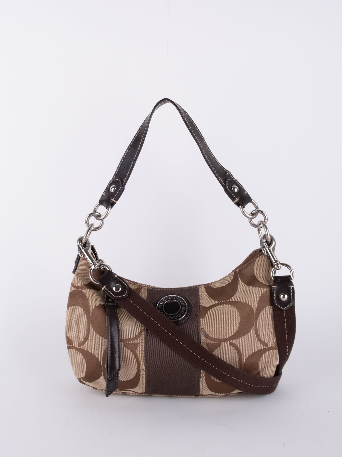 Coach Vintage Brown Signature Mini Shoulder Bag