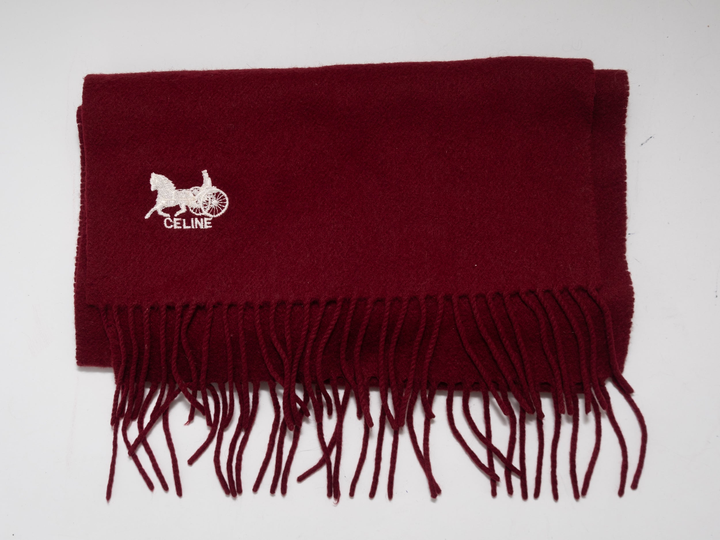 CELINE Cashmere Scarf Burgundy