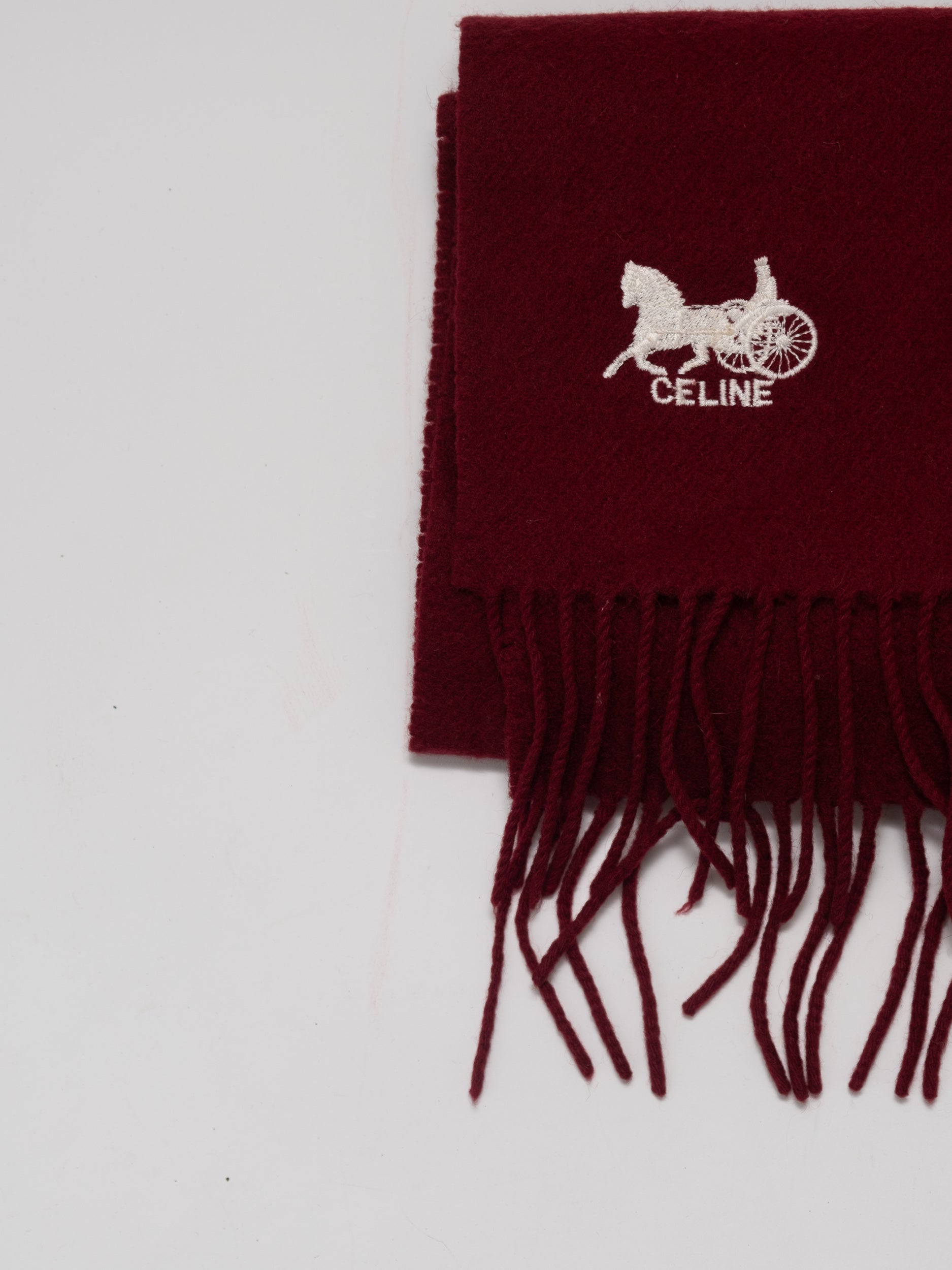 CELINE Cashmere Scarf Burgundy