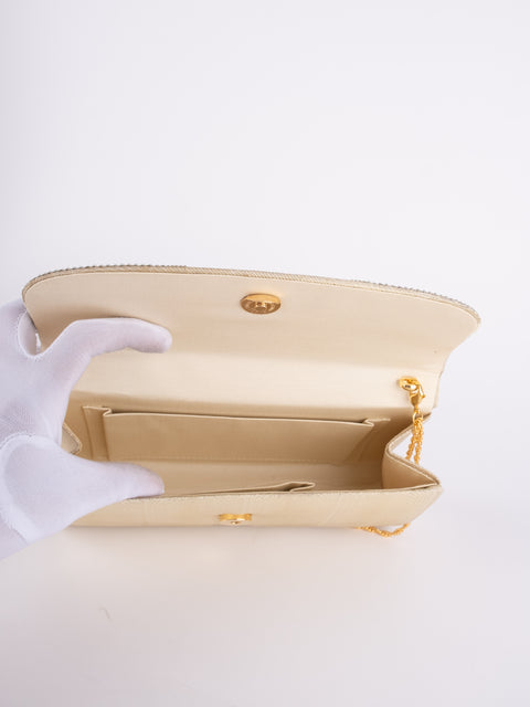 Vintage Ivory Beaded Evening Bag
