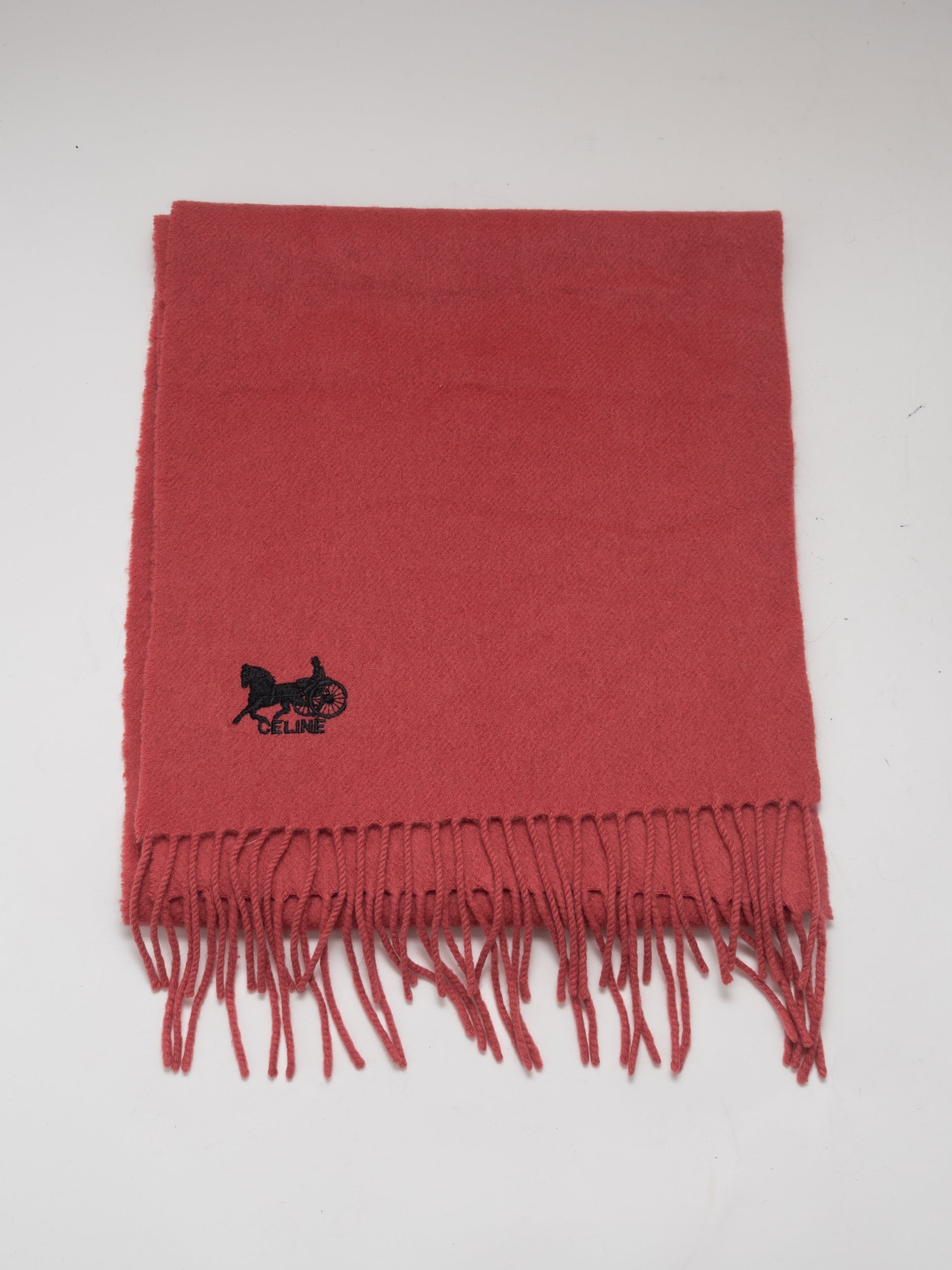 CELINE Cashmere Scarf Coral Pink