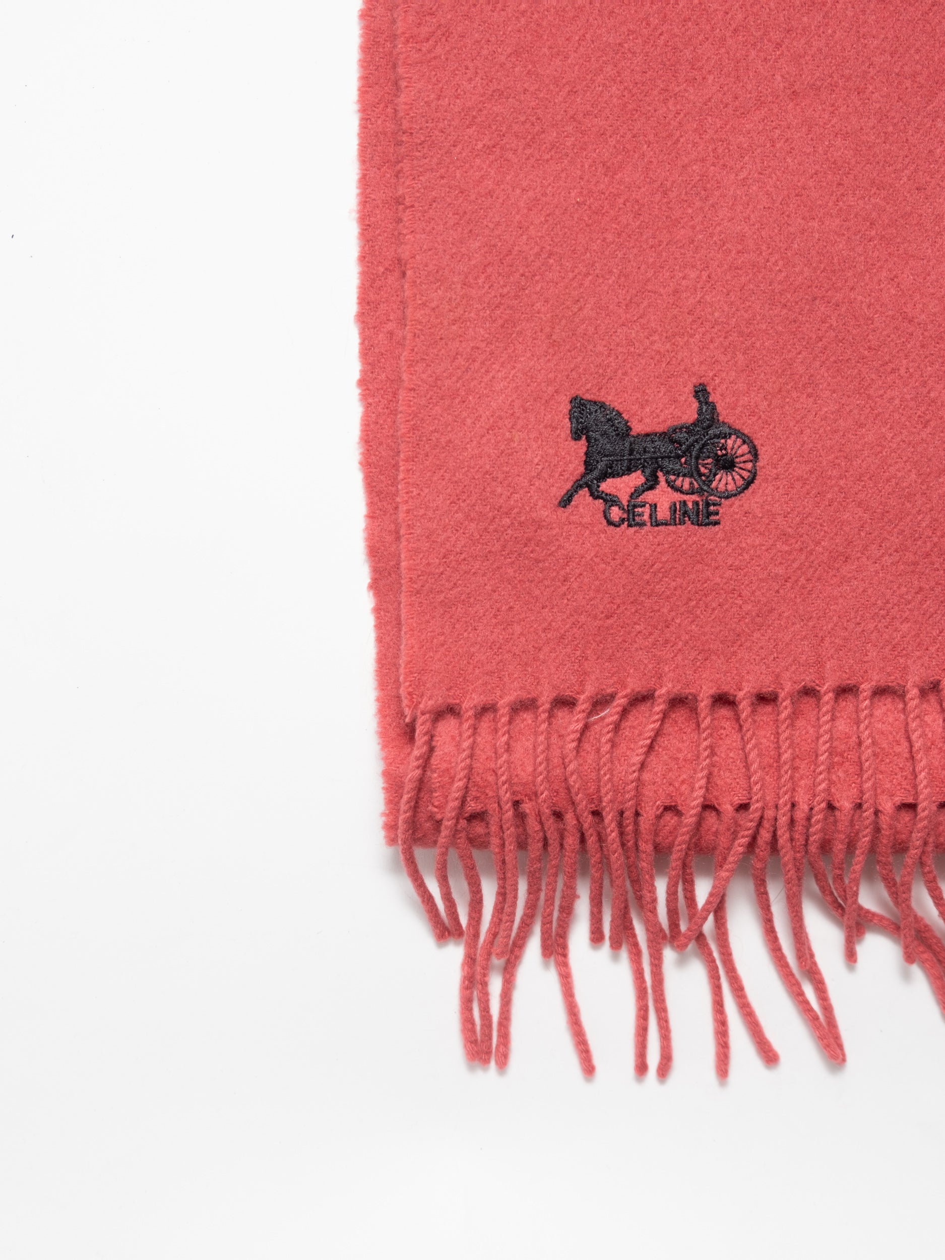 CELINE Cashmere Scarf Coral Pink