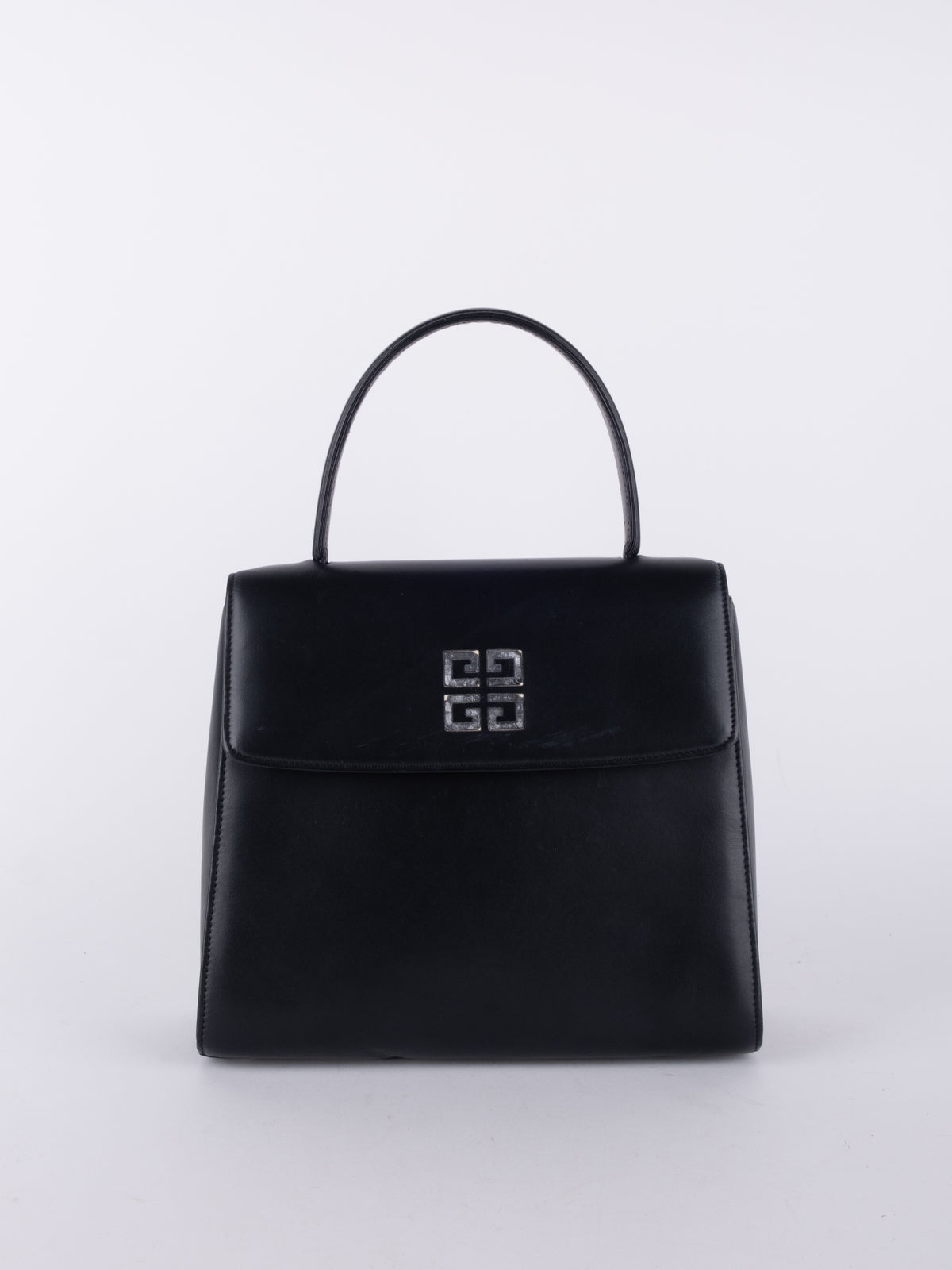 Givenchy Vintage Black Structured Leather Handbag