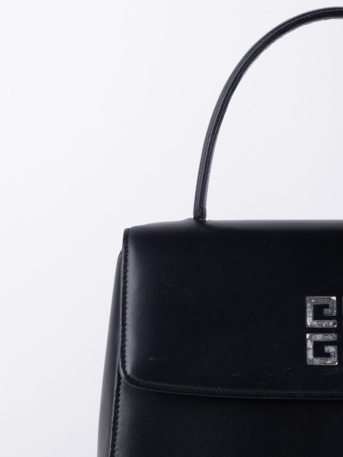 Givenchy Vintage Black Structured Leather Handbag