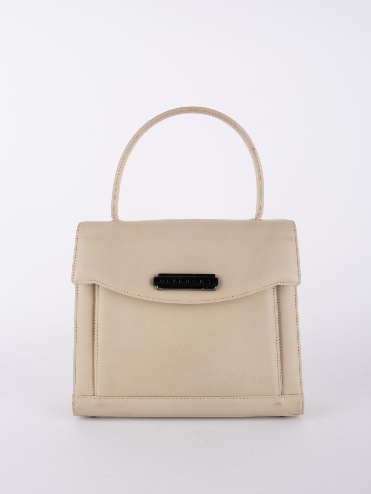 Givenchy Vintage Ivory Structured Top Handle Bag