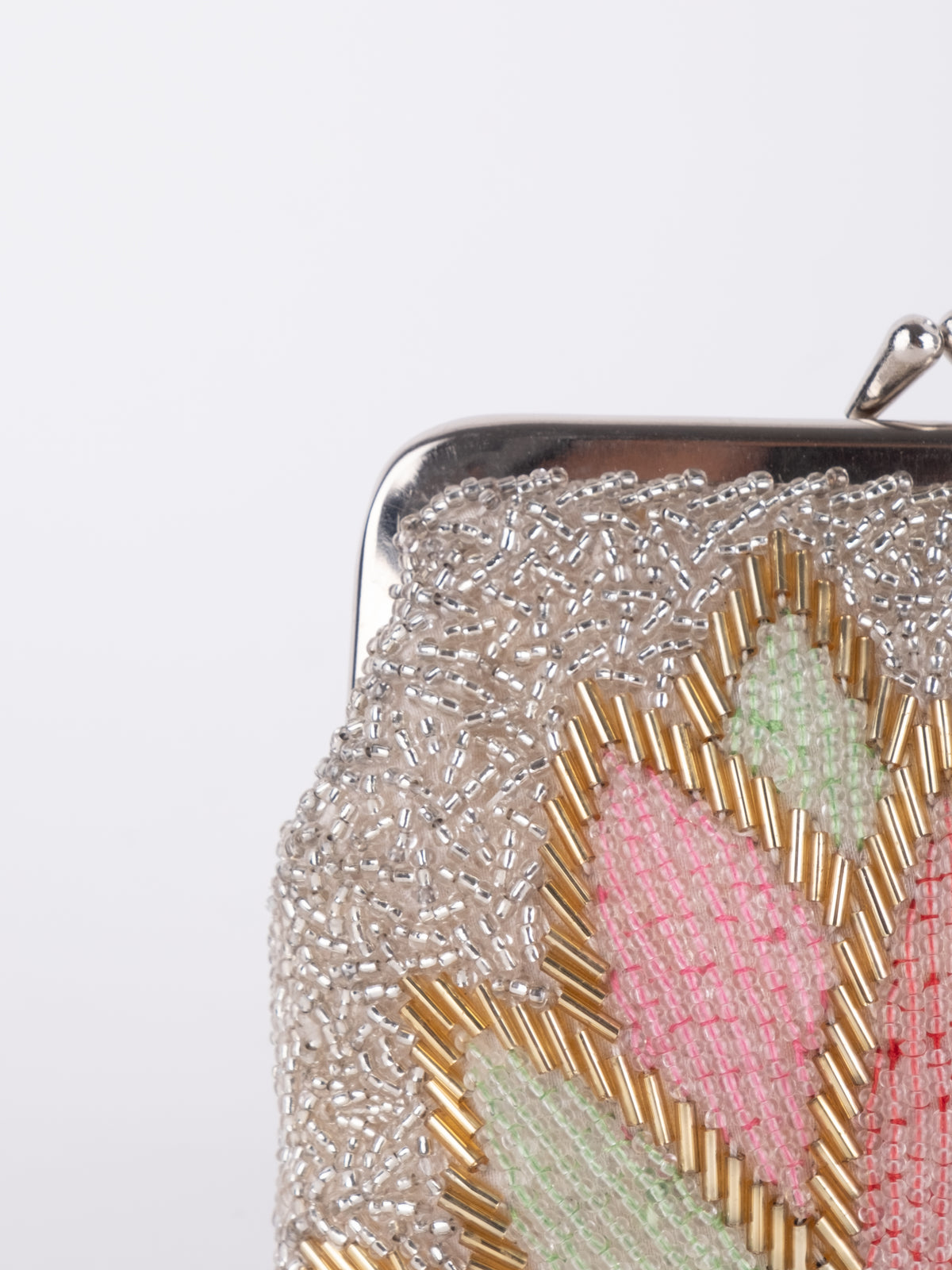 Vintage Pastel Floral Beaded Mini Evening Bag
