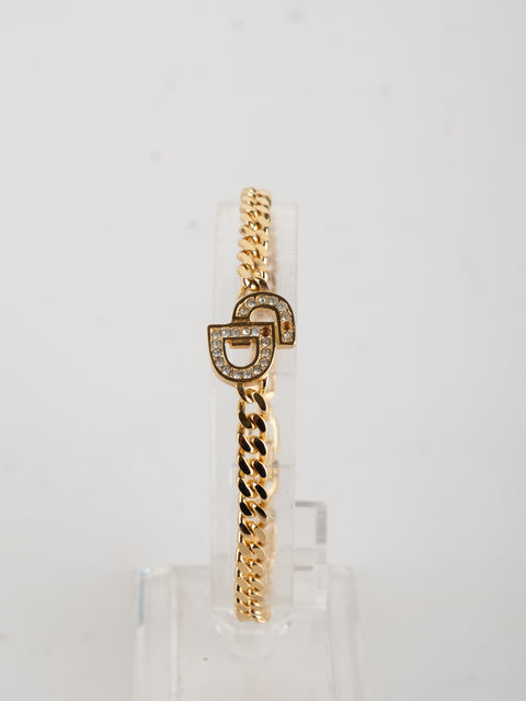 Christian Dior Vintage Gold Logo Bracelet