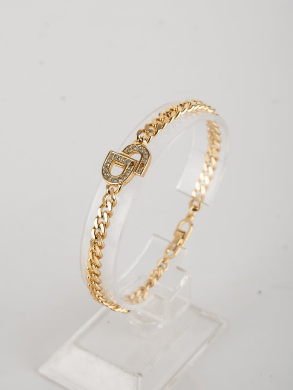 Christian Dior Vintage Gold Logo Bracelet