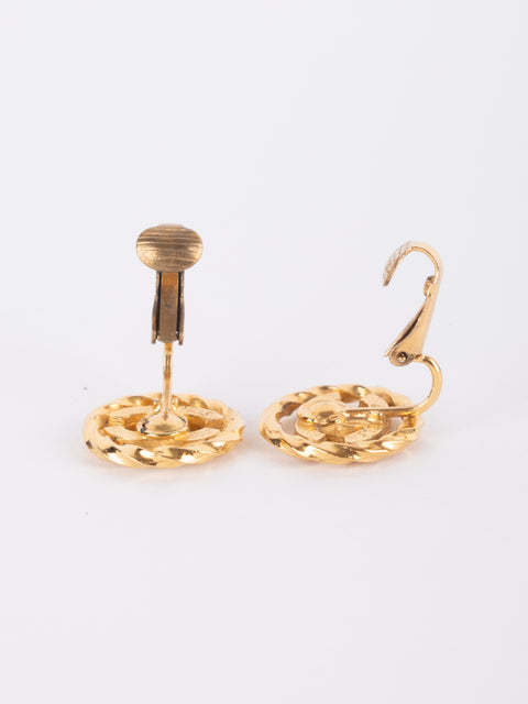 CHANEL Gold-Tone Knot Clip-On Earrings – Karl Lagerfeld Era נדיר במיוחד