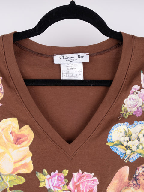 CHRISTIAN DIOR by John Galliano 1990s Printed T-Shirt נדיר להשגה