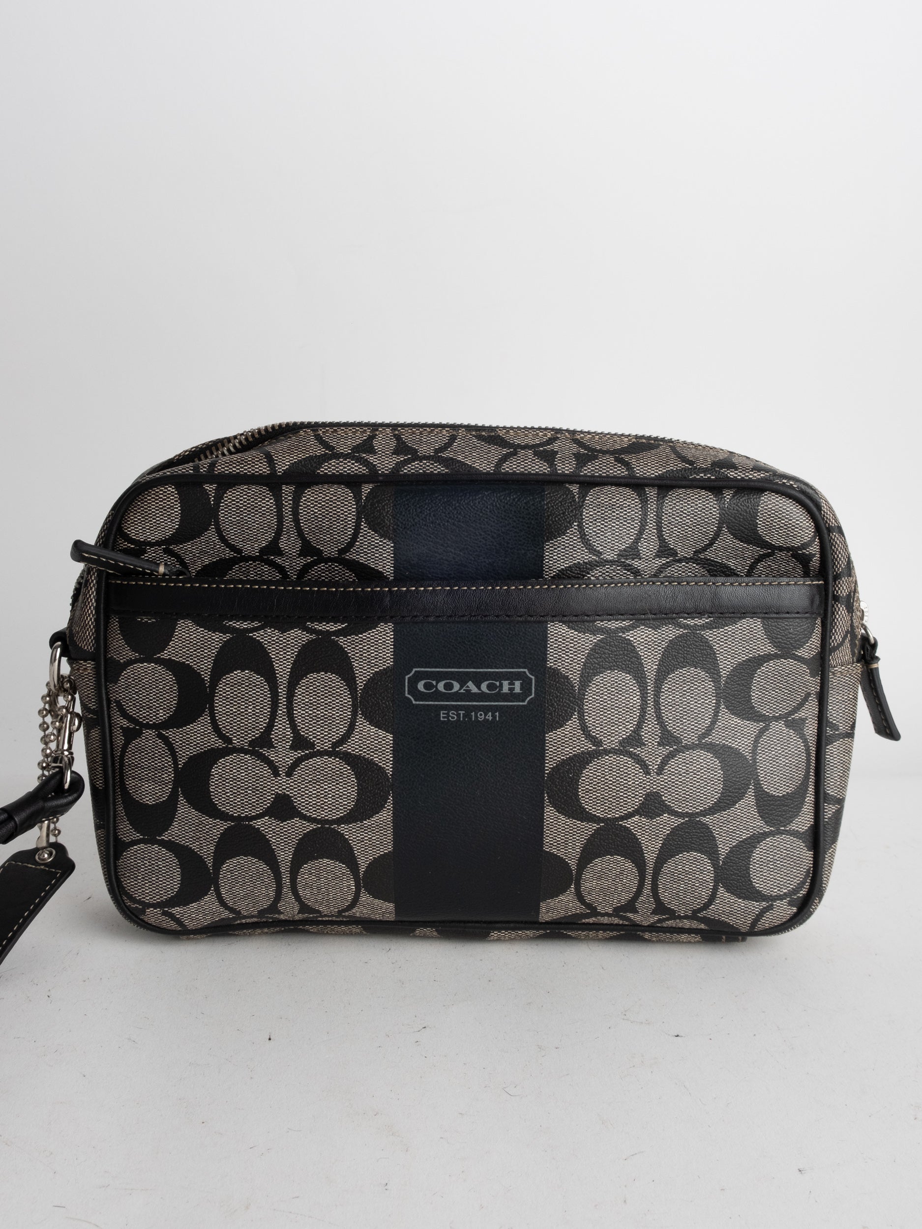 COACH Signature Camera Bag Black and Grey