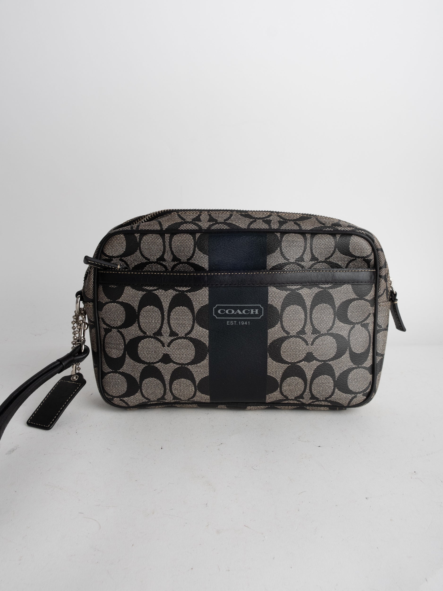 COACH Signature Camera Bag Black and Grey