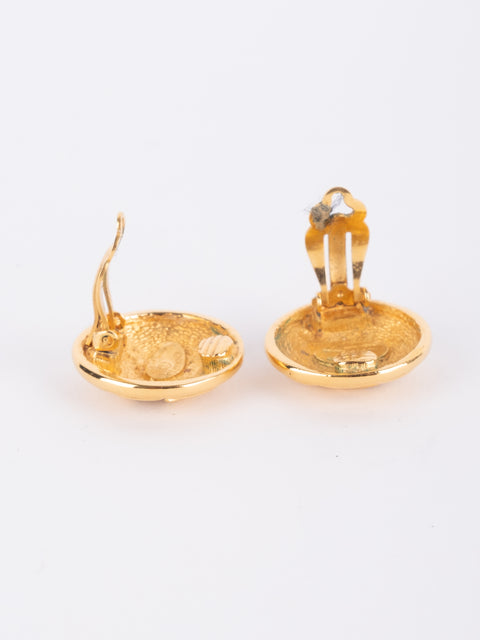 CHANEL Gold-Tone Interlocking Knot Clip-On Earrings – Karl Lagerfeld Era
