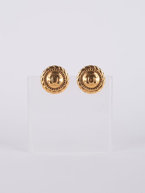 CHANEL Karl Lagerfeld Vintage CC Clip-On Earrings