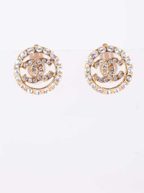 CHANEL CC Crystal Clip-On Earrings – Karl Lagerfeld Era נדיר במיוחד
