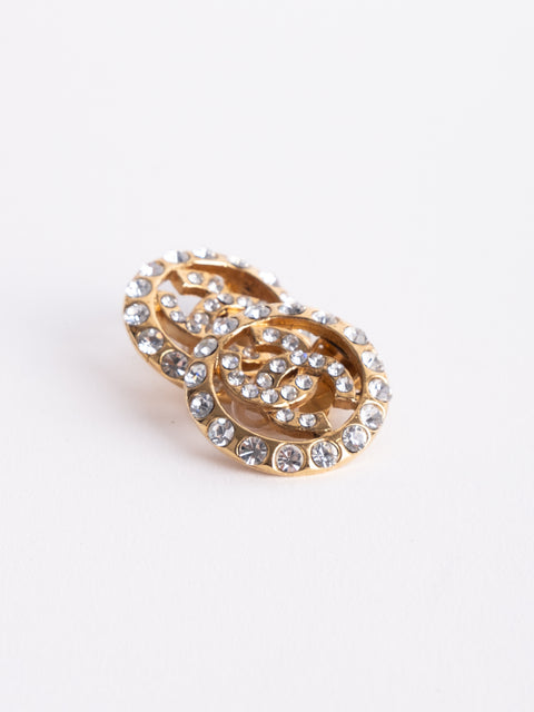 CHANEL CC Crystal Clip-On Earrings – Karl Lagerfeld Era נדיר במיוחד