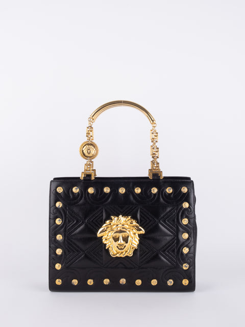 GIANNI VERSACE Vintage Medusa Studded Mini Bag – Extremely Rare