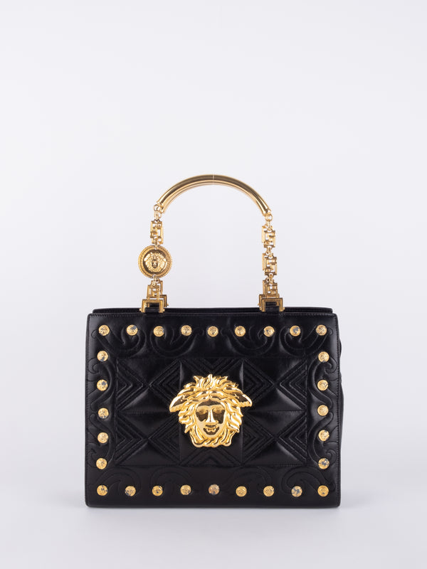 GIANNI VERSACE Vintage Medusa Studded Mini Bag – Extremely Rare