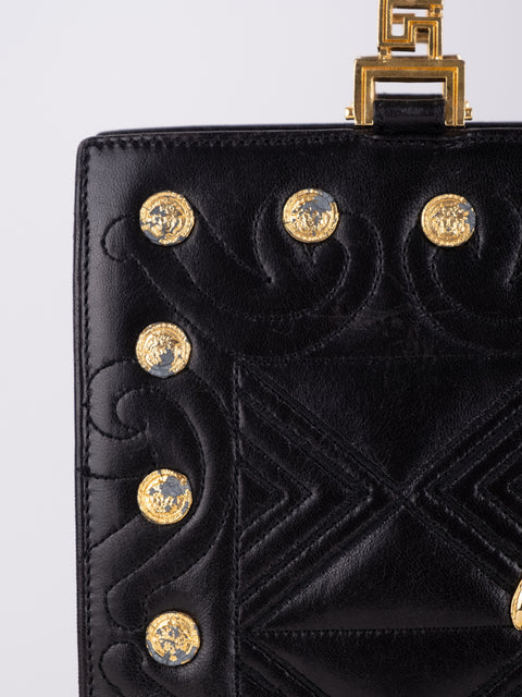 GIANNI VERSACE Vintage Medusa Studded Mini Bag – Extremely Rare