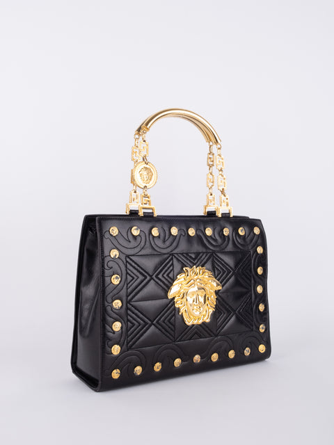 GIANNI VERSACE Vintage Medusa Studded Mini Bag – Extremely Rare