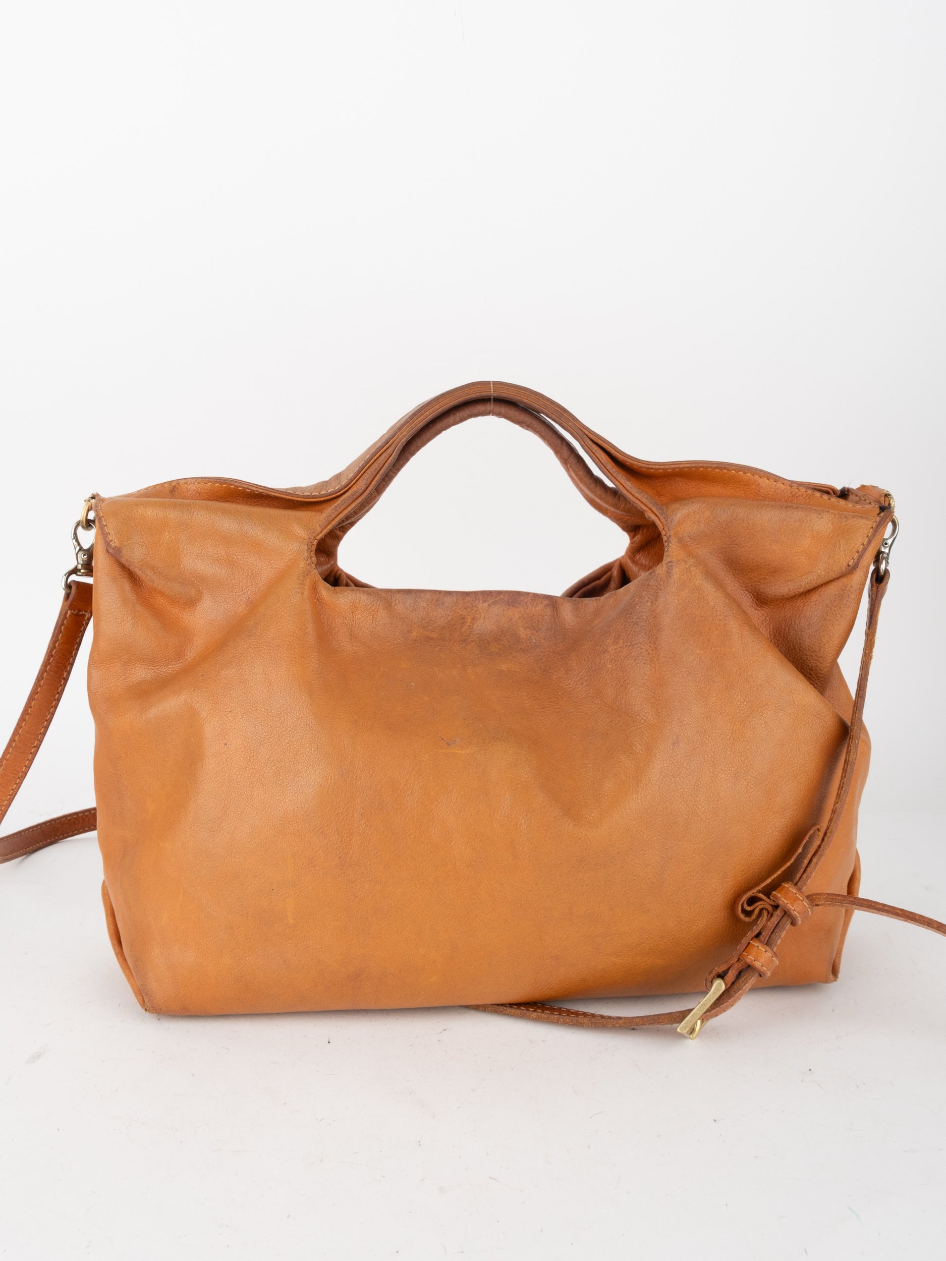 VINTAGE Leather Hobo Bag Tan