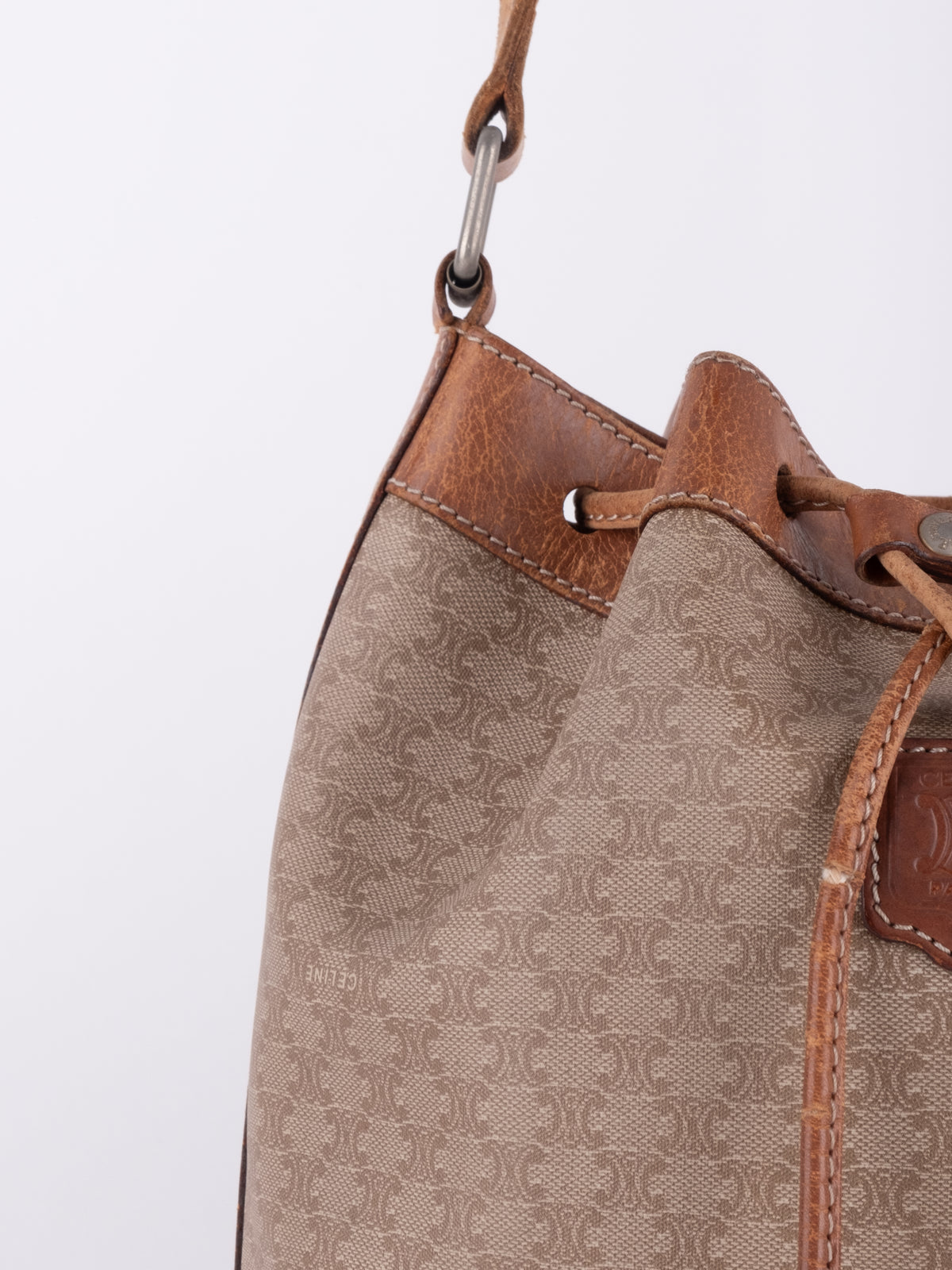 Celine Macadam Drawstring Bucket Shoulder Bag