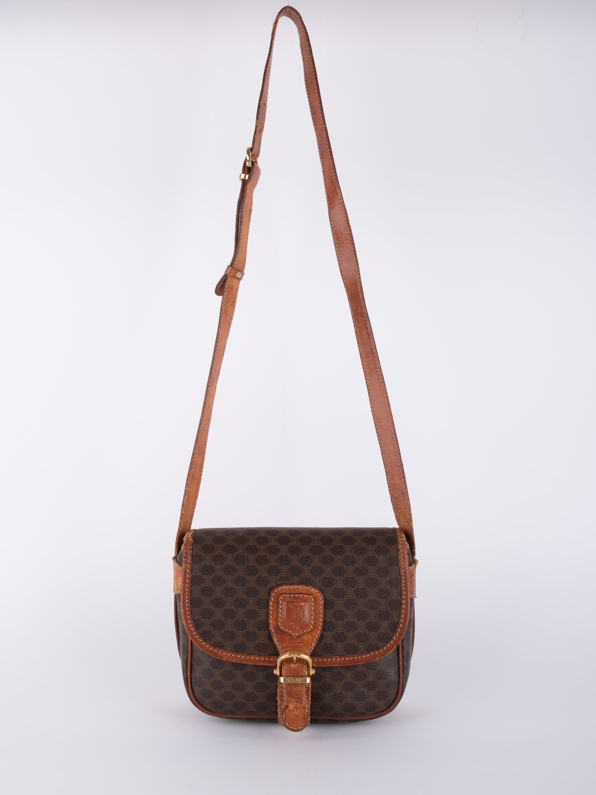 Celine Macadam Vintage Flap Crossbody Bag