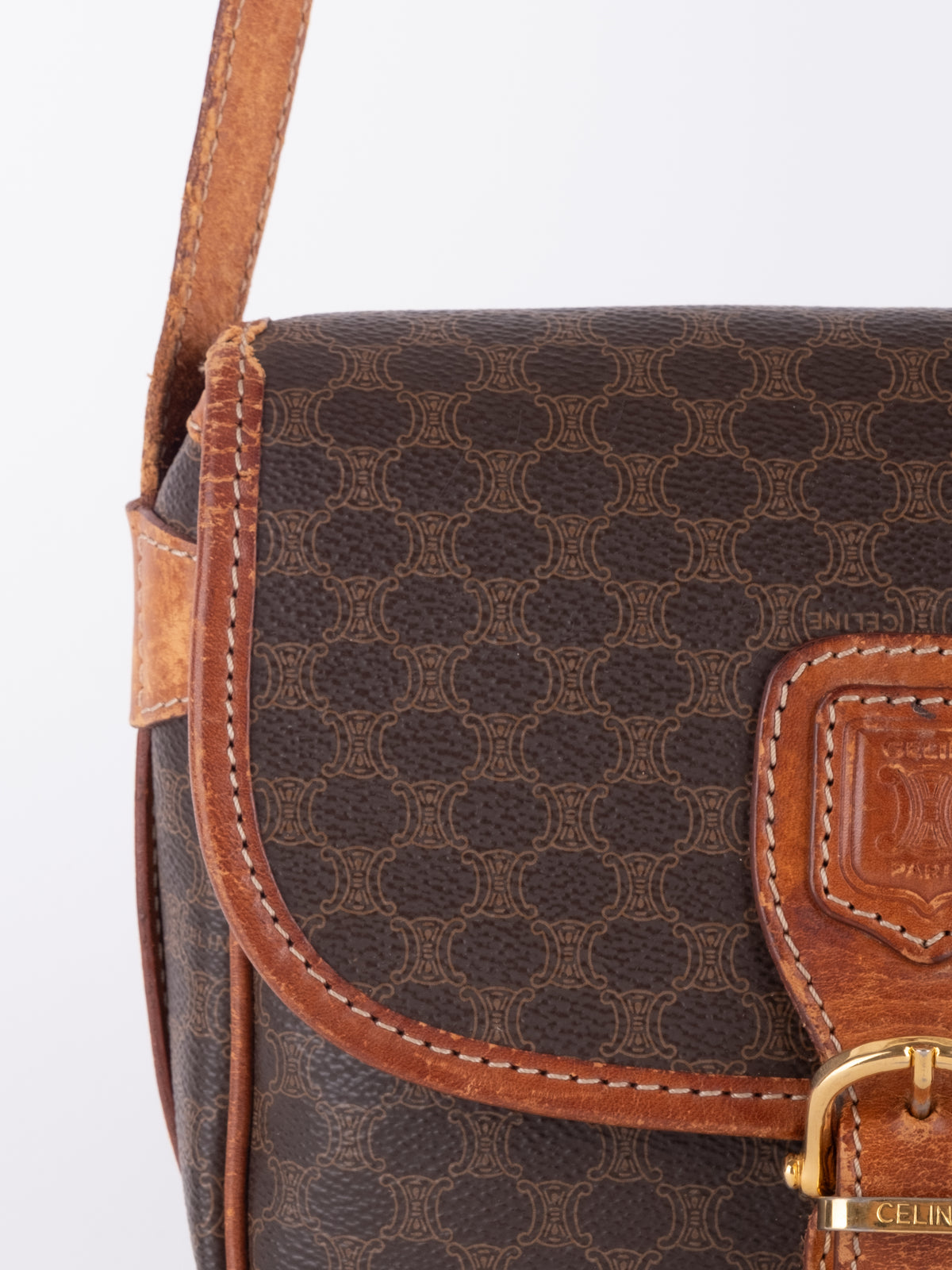 Celine Macadam Vintage Flap Crossbody Bag