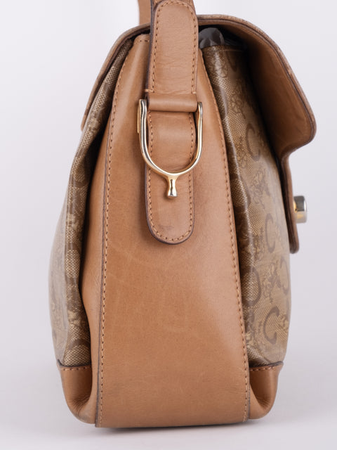Celine Macadam Vintage Beige Shoulder Bag