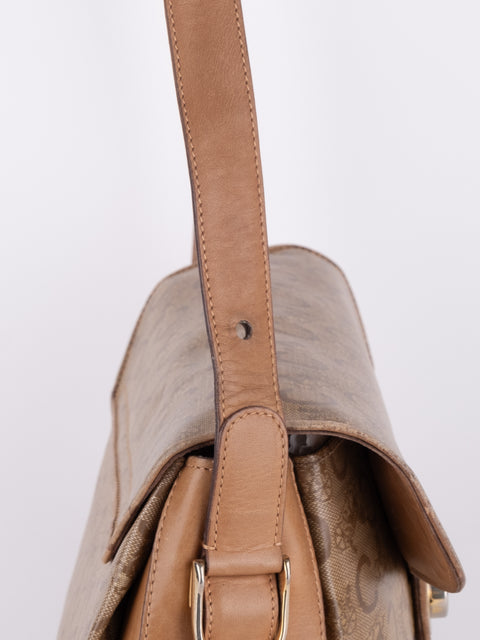 Celine Macadam Vintage Beige Shoulder Bag