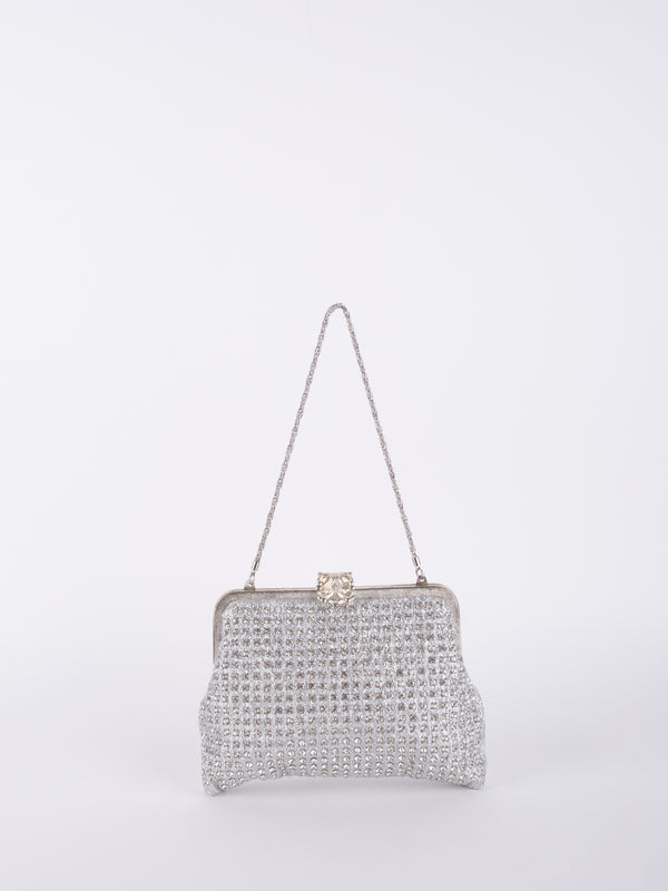 Vintage Hand-Beaded Crystal Evening Bag