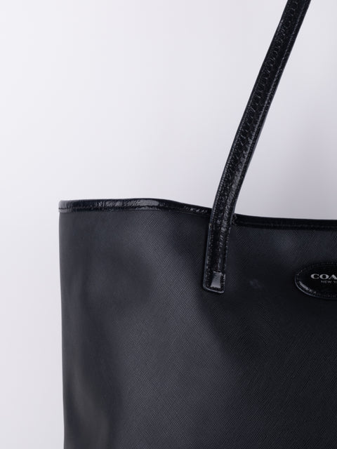 Coach Black Leather Tote Bag