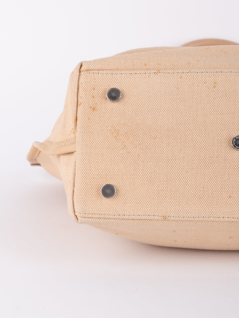 Burberry Vintage Beige Canvas Logo Tote Bag